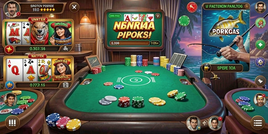 Screenshot menunjukkan karakter utama dalam pertarungan epik.